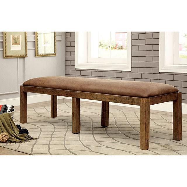 GIANNA Rustic Pine Fabric Bench - Sweet Dreams Bedding & Furn (PA)