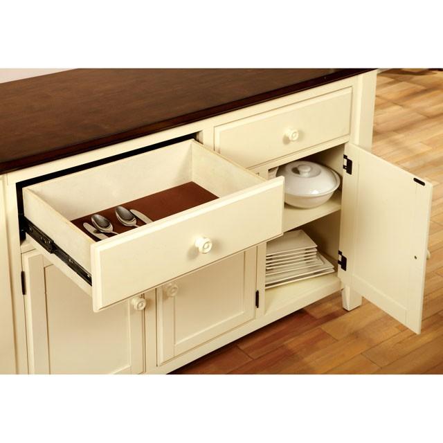 HARRISBURG Vintage White/Dark Oak Server - Sweet Dreams Bedding & Furn (PA)
