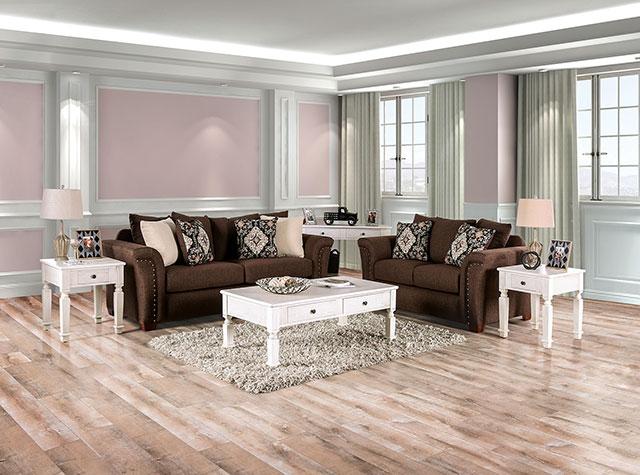 BELSIZE Sofa, Chocolate/Tan - Sweet Dreams Bedding & Furn (PA)