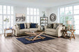 BELSIZE Sofa, Beige/Navy - Sweet Dreams Bedding & Furn (PA)