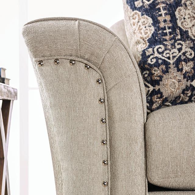 BELSIZE Sofa, Beige/Navy - Sweet Dreams Bedding & Furn (PA)