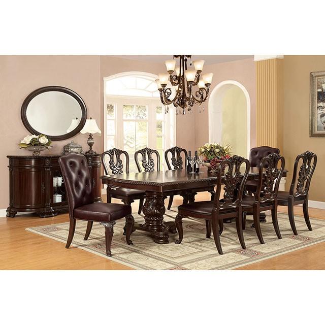Bellagio Brown Cherry/Pattern Leatherette Side Chair (2/CTN) - Sweet Dreams Bedding & Furn (PA)