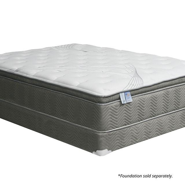 STORMIN White/Gray 13" Euro Pillow Top Mattress, Queen - Sweet Dreams Bedding & Furn (PA)