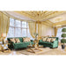 VERDANTE Emerald Green/Gold Sofa - Sweet Dreams Bedding & Furn (PA)