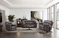 JOSIAS Loveseat, Dark Gray Leatherette - Sweet Dreams Bedding & Furn (PA)