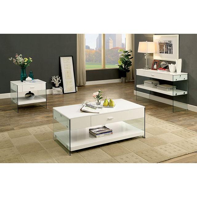 Raya White Sofa Table, White - Sweet Dreams Bedding & Furn (PA)