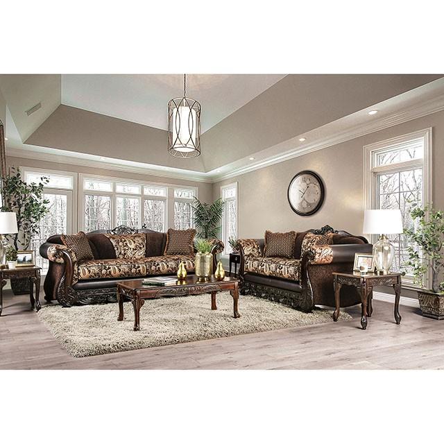 Newdale Brown/Gold Sofa - Sweet Dreams Bedding & Furn (PA)