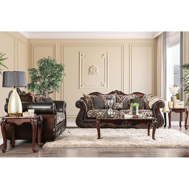 JAMAEL Brown/Espresso Sofa - Sweet Dreams Bedding & Furn (PA)