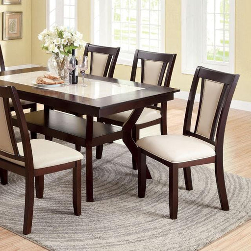 BRENT Dark Cherry/Ivory Dining Table - Sweet Dreams Bedding & Furn (PA)