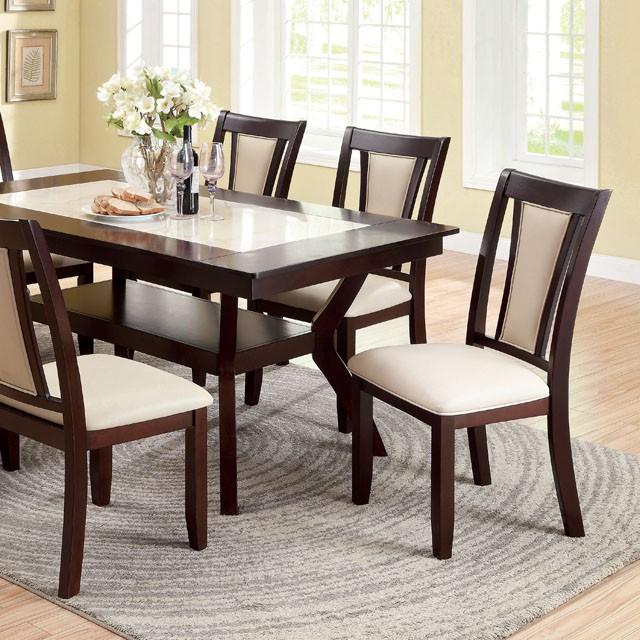 BRENT Dark Cherry/Ivory Dining Table - Sweet Dreams Bedding & Furn (PA)