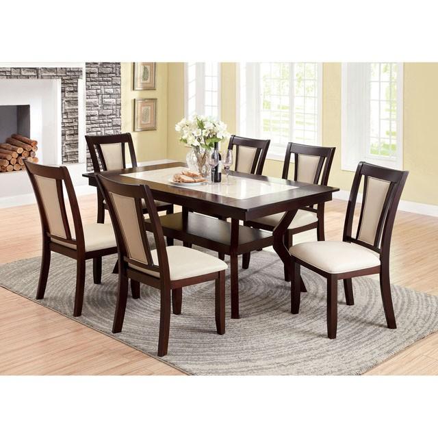 BRENT Dark Cherry/Ivory Side Chair (2/CTN) - Sweet Dreams Bedding & Furn (PA)
