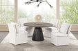 Broager 5 Pc Dining Table Set (Light Gray Swivel Chairs) - Sweet Dreams Bedding & Furn (PA)