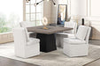Broager 5 Pc Dining Table Set (White Swivel Chairs) - Sweet Dreams Bedding & Furn (PA)