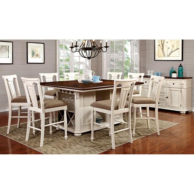 SABRINA Off White/Cherry Ctr.Ht. Chair, Cherry & White (2/CTN) - Sweet Dreams Bedding & Furn (PA)