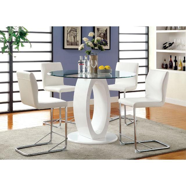 LODIA II White Round Counter Ht. Table - Sweet Dreams Bedding & Furn (PA)