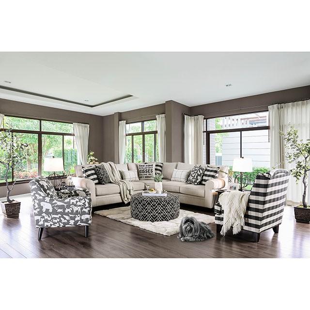 Patricia Ivory/Black Stripe Chair - Sweet Dreams Bedding & Furn (PA)