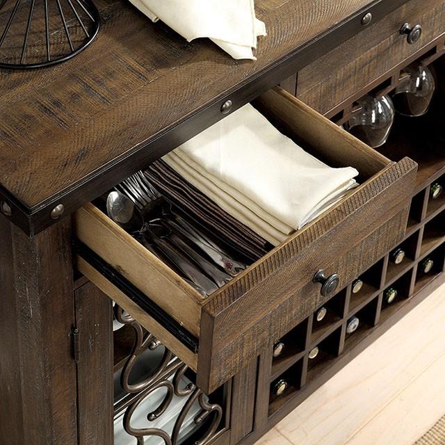PAULINA Rustic Walnut Server - Sweet Dreams Bedding & Furn (PA)