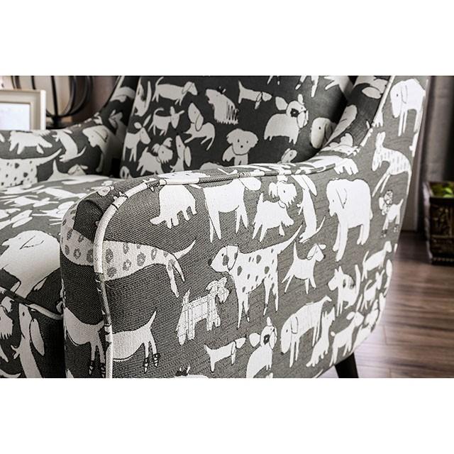 Patricia Ivory/Black Animal Pattern Chair - Sweet Dreams Bedding & Furn (PA)