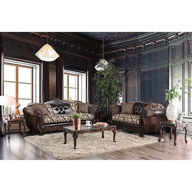 Quirino Light Brown/Dark Brown Sofa - Sweet Dreams Bedding & Furn (PA)