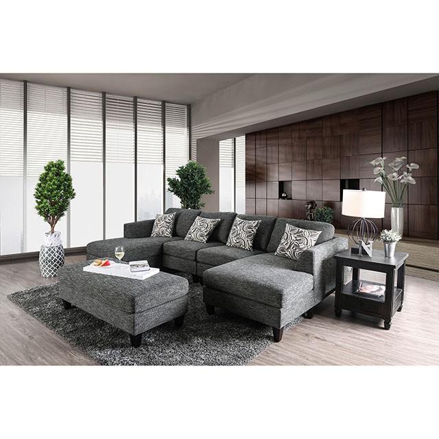 Lowry Gray Sectional w/ Ottoman - Sweet Dreams Bedding & Furn (PA)