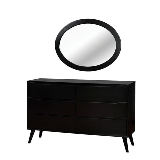 LENNART II Black Oval Mirror - Sweet Dreams Bedding & Furn (PA)