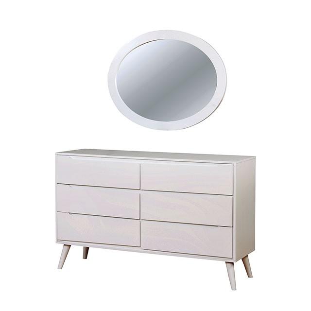 LENNART II White Oval Mirror - Sweet Dreams Bedding & Furn (PA)
