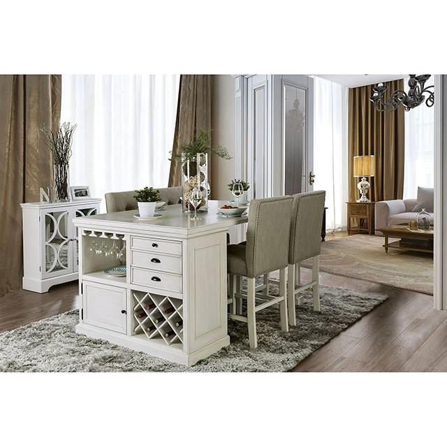 Sutton Antique White Counter Ht. Table - Sweet Dreams Bedding & Furn (PA)