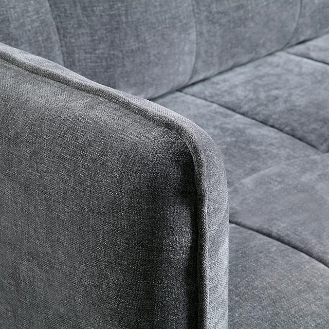 LYNDA Loveseat w/ Pillows, Dark Gray - Sweet Dreams Bedding & Furn (PA)