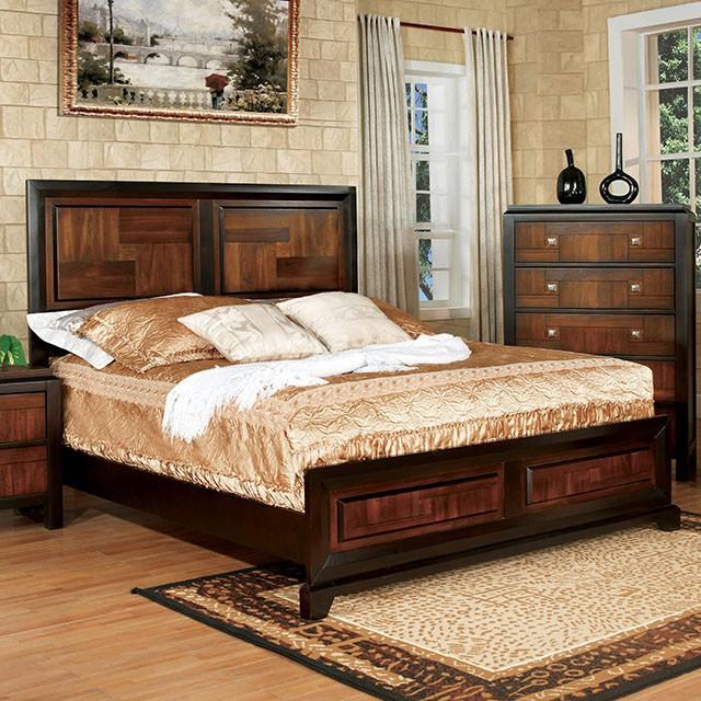 Patra Acacia/Walnut Queen Bed - Sweet Dreams Bedding & Furn (PA)