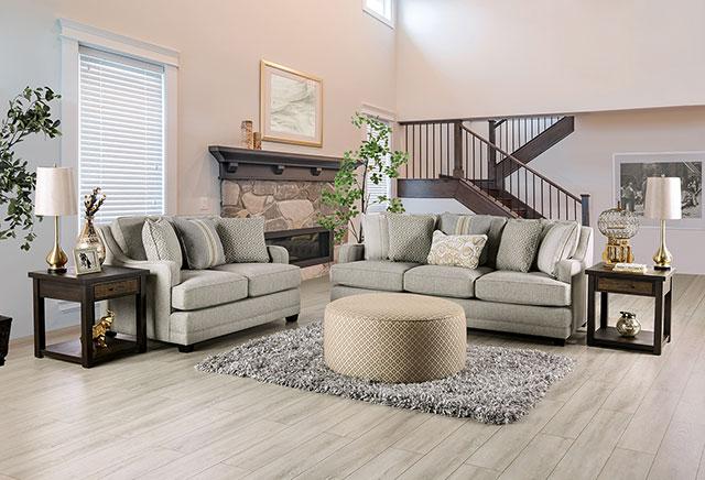 STEPHNEY Loveseat, Gray/Gold - Sweet Dreams Bedding & Furn (PA)