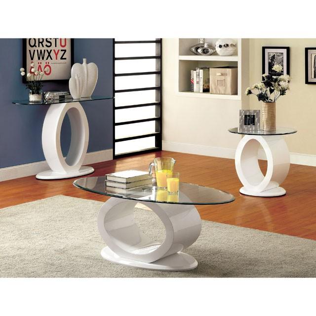 LODIA III White End Table, White - Sweet Dreams Bedding & Furn (PA)