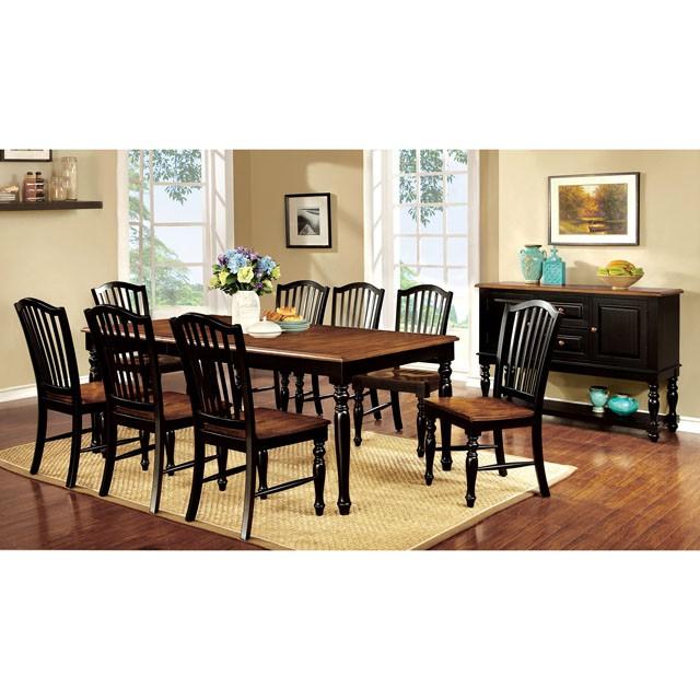 MAYVILLE Black/Antique Oak Side Chair (2/CTN) - Sweet Dreams Bedding & Furn (PA)