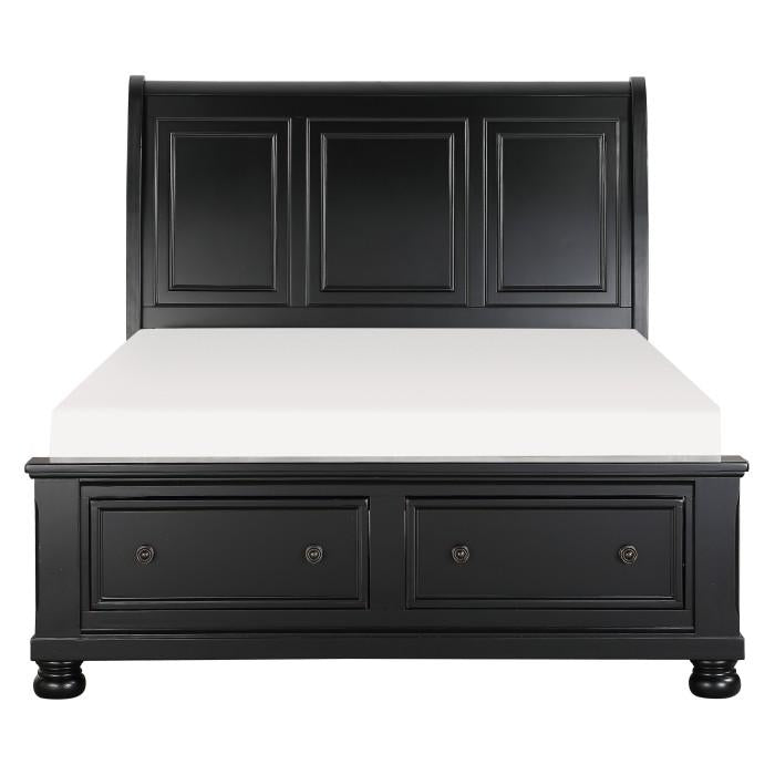 Laurelin Queen Sleigh Platform Storage Bed in Black 1714BK-1 image