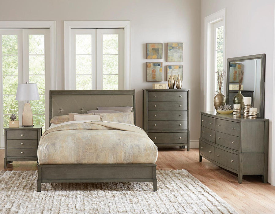 Cotterill Queen Upholstered Sleigh Bed in Gray 1730GY-1