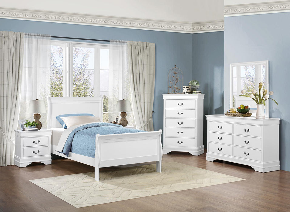 Mayville Twin Sleigh Bed in White