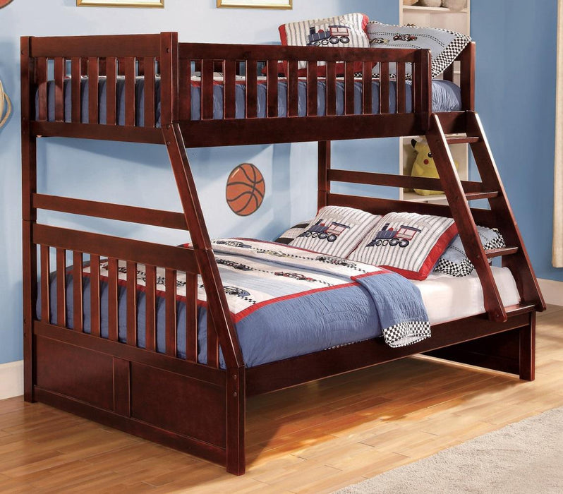 Rowe Twin/Full Bunk Bed in Dark Cherry