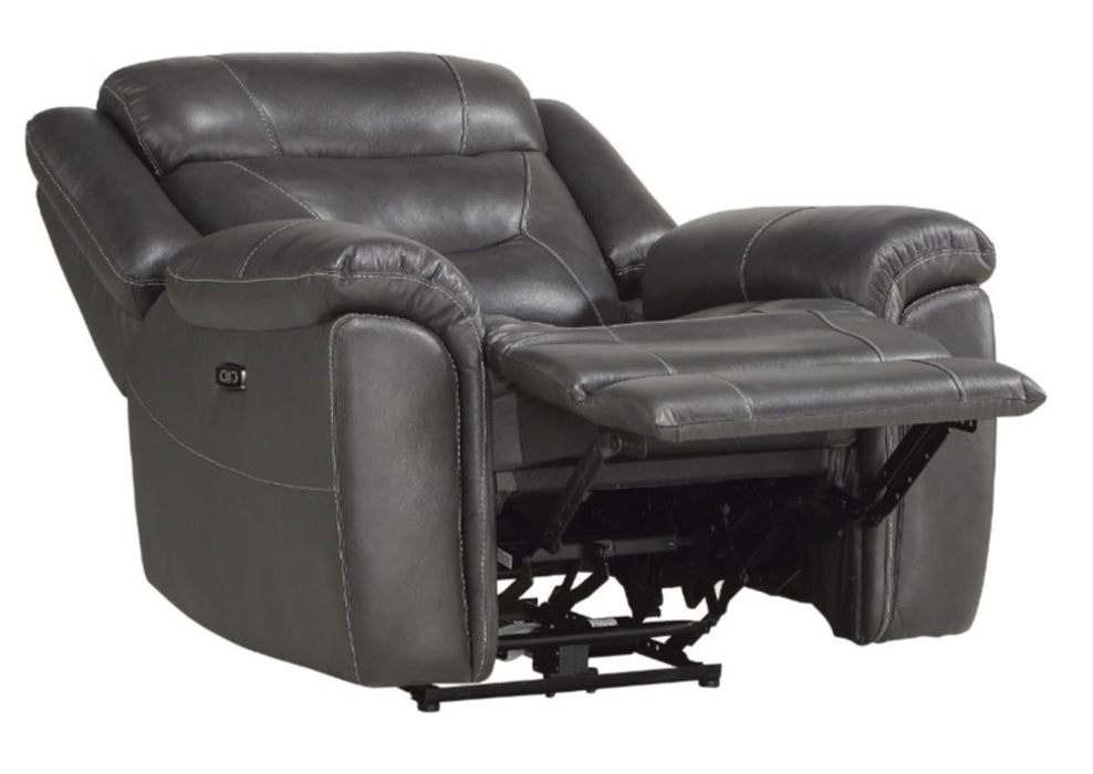 Danio Power Double Reclining Chair with Power Headrests in Dark Gray 9528DGY-1PWH