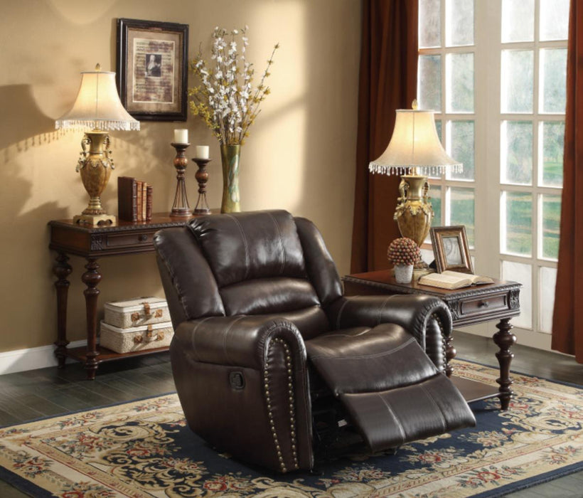 Center Hill Glider Reclining Chair in Dark Brown 9668BRW-1