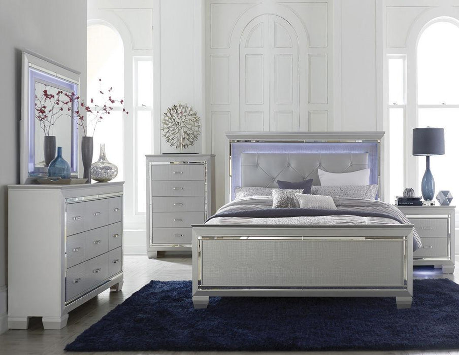 Allura Queen Panel Bed in Silver 1916-1*