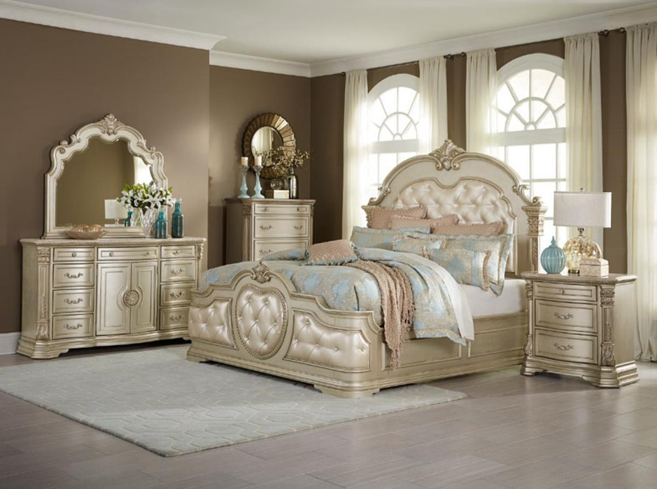 Antoinetta Queen Panel Bed in Champagne Wood 1919NC-1*