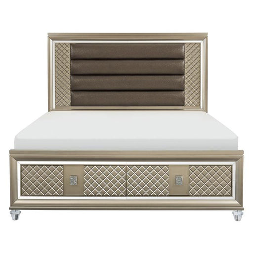 Loudon Queen Platform with Storage Bed in Champagne Metallic 1515-1* image