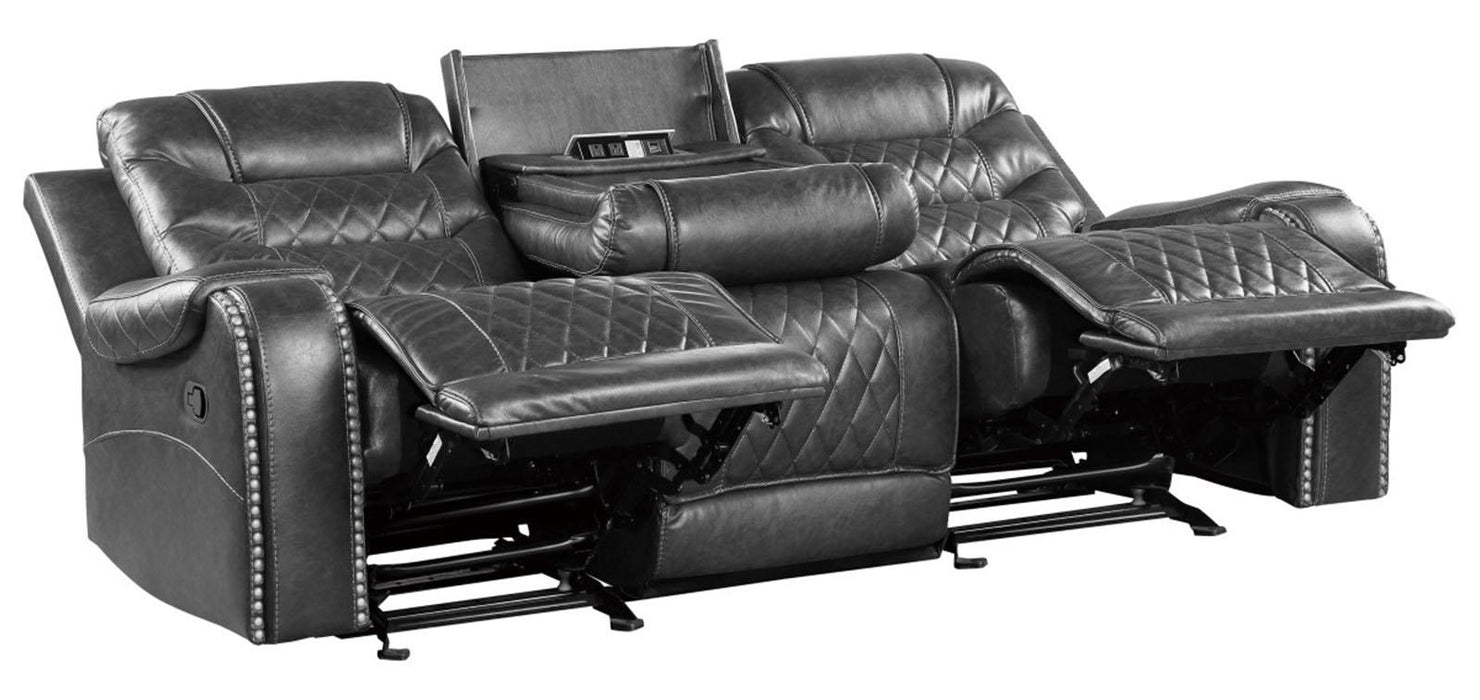 Putnam Power Double Reclining Sofa with Drop-Down in Gray 9405GY-3PW