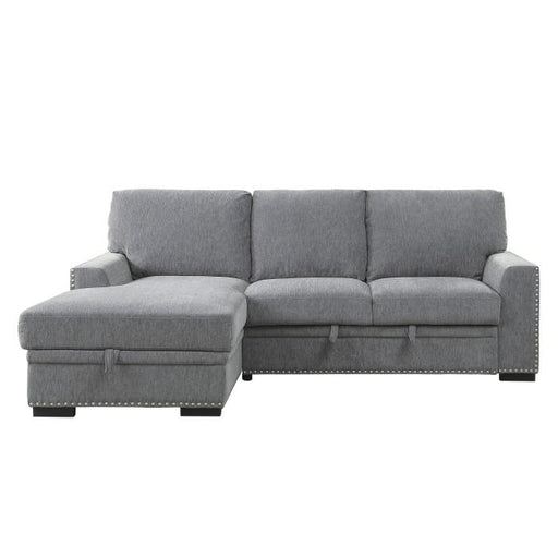 Morelia 2pc Sectional with Pull Out Bed and Left Chaise in Dark Gray image