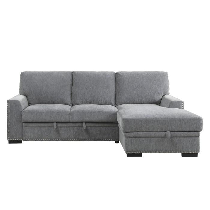 Morelia 2pc Sectional with Pull Out Bed and Right Chaise in Dark Gray image