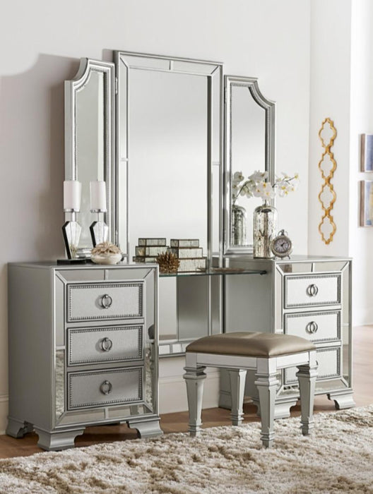 Avondale Vanity Stool in Silver 1646-14