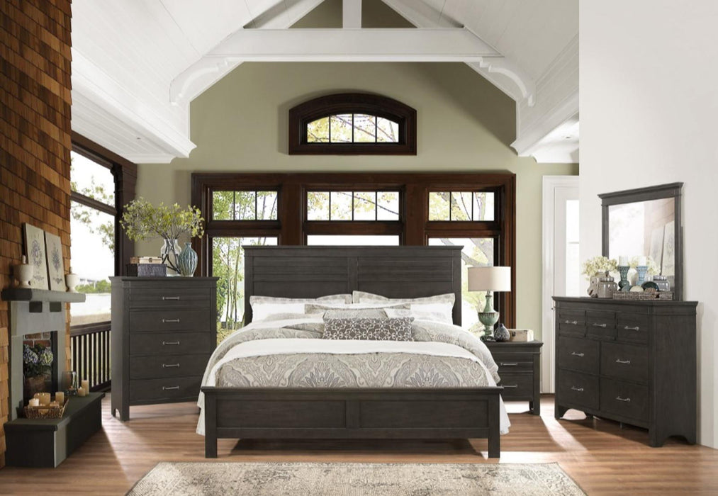 Blaire Farm Queen Panel Bed in Saddle Brown Wood 1675-1*