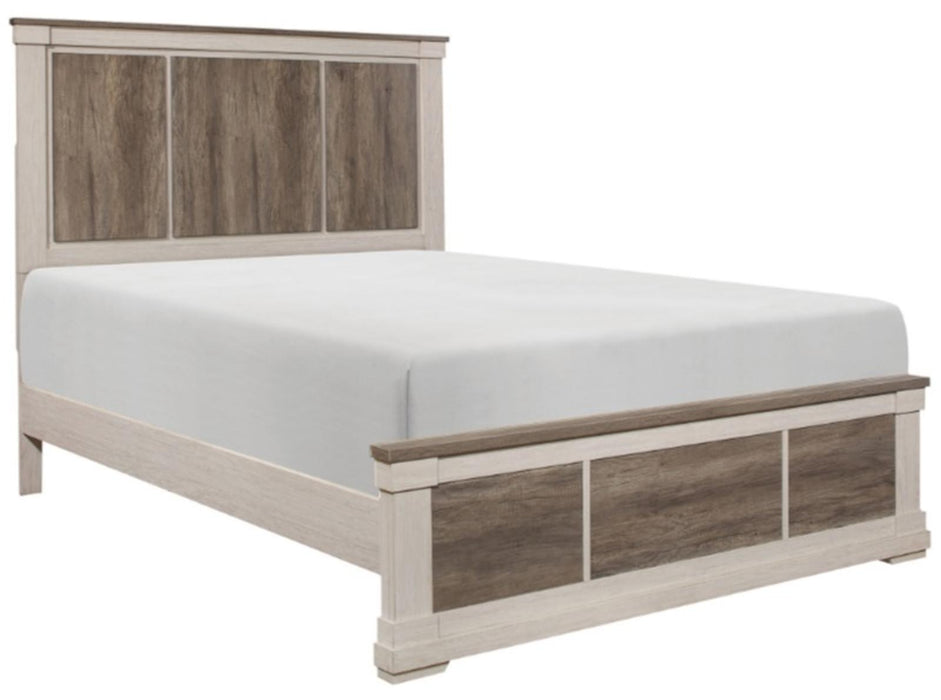 Arcadia Full Panel Bed in White & Weathered Gray 1677F-1*