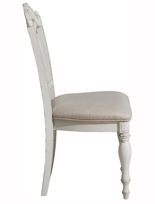 Cinderella Chair in Antique White with Grey Rub-Through