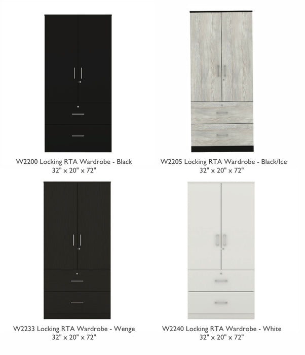 2 Door Locking Wardrobe