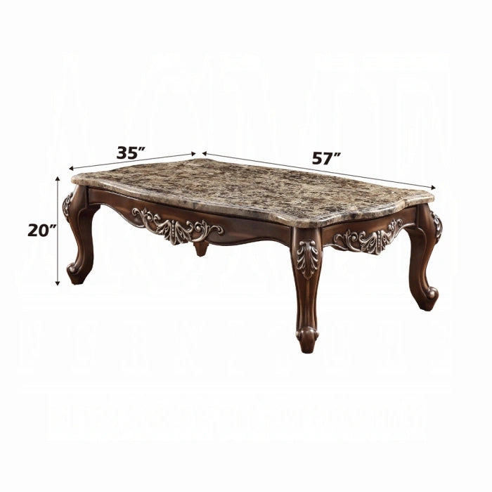 Latisha Marble & Antique Oak Coffee Table